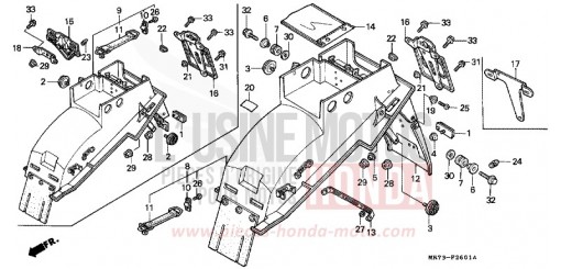 GARDE-BOUE ARRIERE (2) VFR750RK de 1989